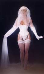 Brautkorsett Unterbrust weiß lang